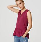 Loft Crochet Mixed Media Peplum Top
