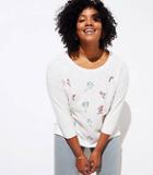 Loft Plus Embroidered Bouquet Sweater