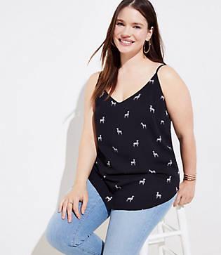 Loft Plus Zebra Bar Back Strappy Cami