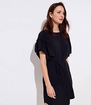 Loft Tiered Flutter Sleeve Dress