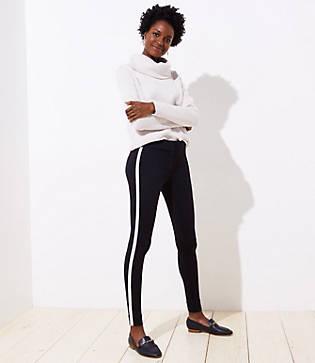 Loft Leggings In Tuxedo Stripe Ponte