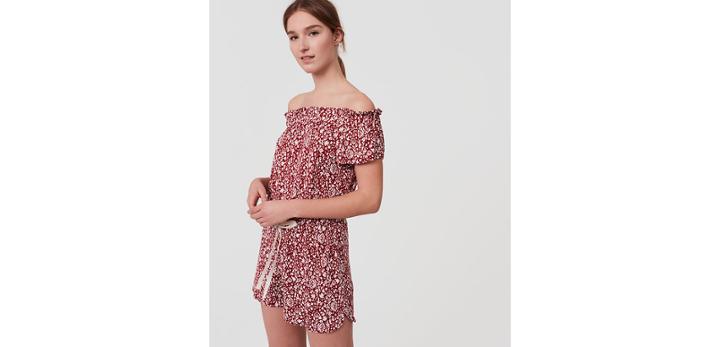 Loft Beach Floral Off The Shoulder Romper