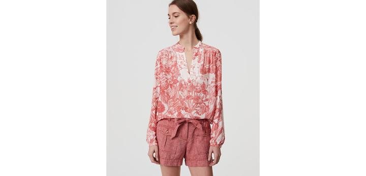 Loft Botanic Lacy Split Neck Blouse
