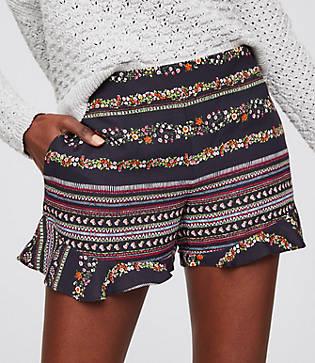 Loft Ruffle Hem Riviera Shorts With 3 1/2 Inch Inseam