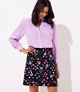 Loft Garden Embroidered Shift Skirt
