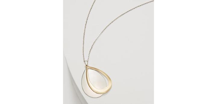 Loft Mixed Metallic Drop Pendant Necklace
