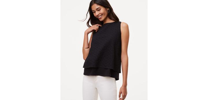 Loft Eyelet Tiered Top