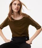 Loft Vine Embroidered Ballet Neck Tee