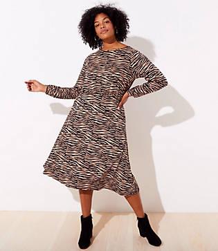 Loft Plus Tiger Stripe Bar Back Dress