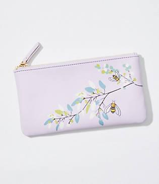 Loft Bee Embroidered Sunglasses Case