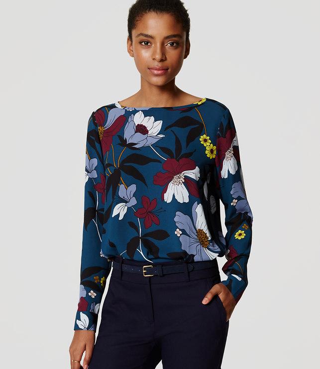 Loft Blossom Tab Sleeve Blouse