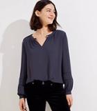 Loft Eyelet Trim Split Neck Tunic