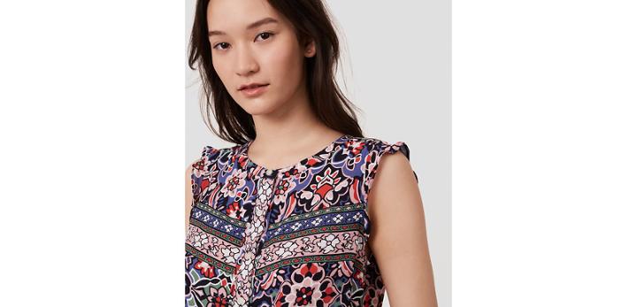 Loft Stained Glass Ruffle Henley Shell