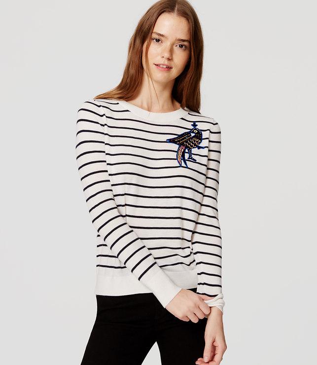 Loft Sequin Peacock Sweater