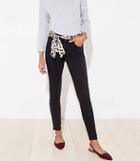 Loft Scarf Belted Slim Pocket Skinny Jeans In Black