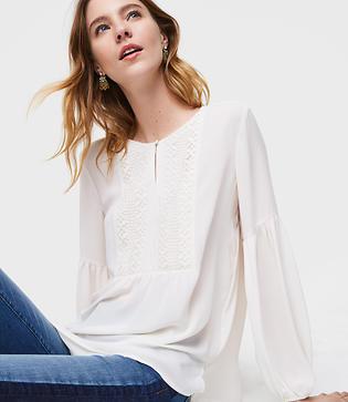 Loft Lacy Blouson Top