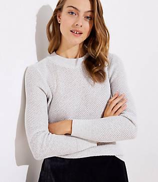 Loft Stitchy Back Keyhole Sweater