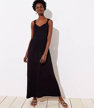 Loft Beach Knotted V Back Maxi Dress