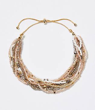 Loft Beaded Pull Tie Bracelet