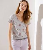 Loft Floral Modern V-neck Tee