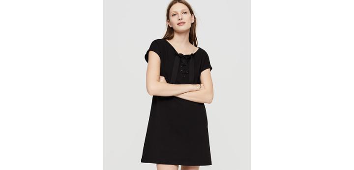 Loft Lou & Grey Rebound Terry Lace Up Dress