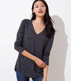 Loft Dotted V-neck Shirttail Tunic Tee