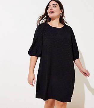Loft Plus Floral Textured Swing Dress