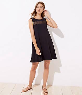 Loft Lacy V-back Swing Dress