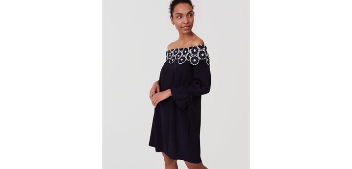 Loft Circle Lace Off The Shoulder Dress