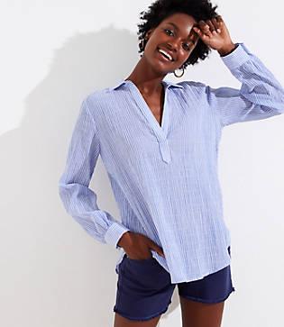 Loft Striped Collared Shirt