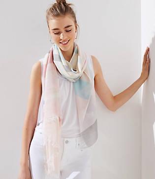 Loft Pastel Striped Scarf