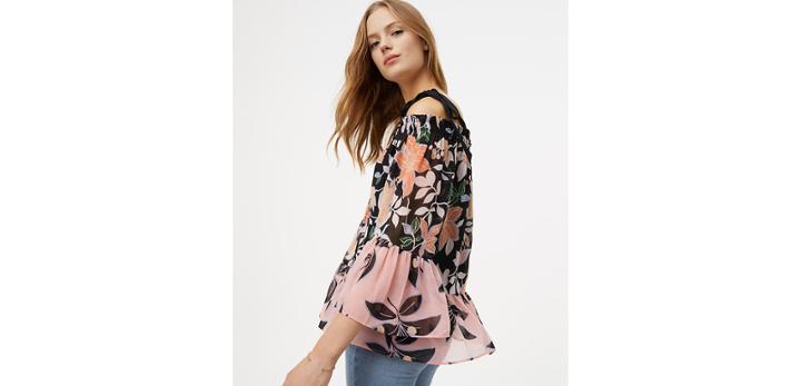 Loft Wild Orchid Off The Shoulder Blouse