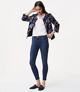 Loft Performance Denim Leggings In Vivid Dark Indigo Wash