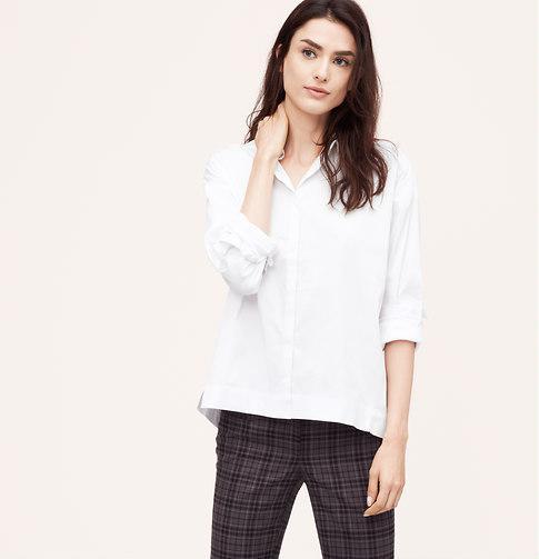 LOFT Boyfriend Softened Shirt, White