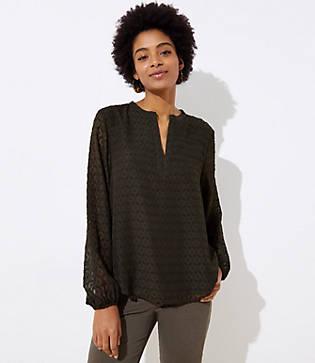 Loft Lace Split Neck Blouse