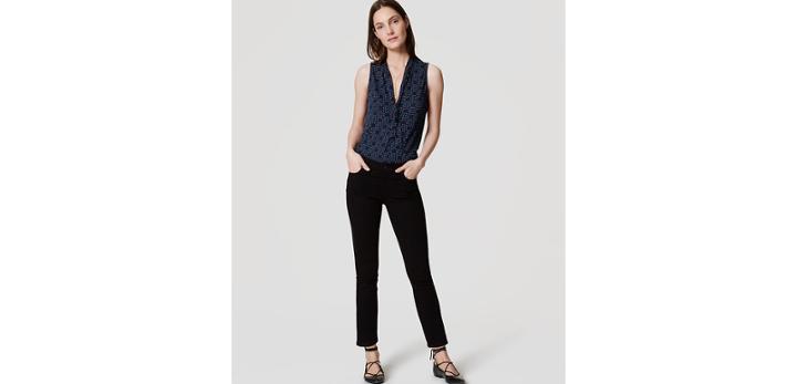 Loft Modern Slim Ankle Jeans In Black