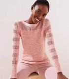 Loft Spacedye Striped Mixed Knit Sweater