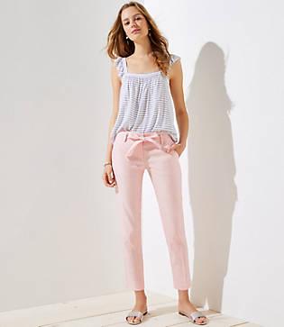 Loft Slim Textured Tie Waist Pants