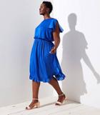 Loft Plus Split Sleeve Satin Dress