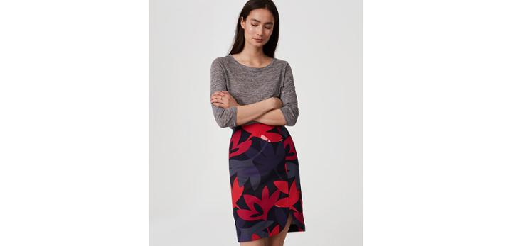 Loft Fleur Curved Pencil Skirt