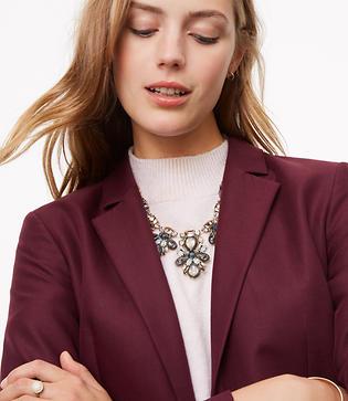 Loft Crystal Drop Statement Necklace