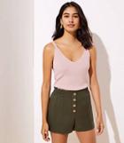 Loft Smocked Button Trim Pull On Shorts