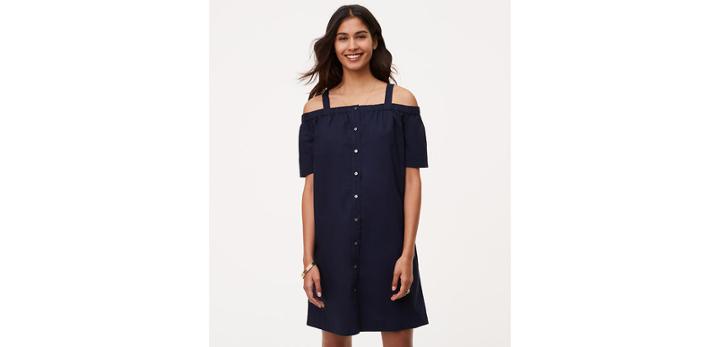 Loft Off The Shoulder Shirtdress