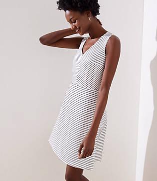 Loft Chevron Stripe Flare Dress