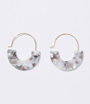 Loft Marbleized Pull Through Hoop Earrings