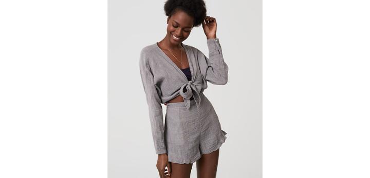 Loft Beach Tie Front Romper