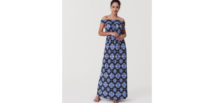 Loft Medallion Off The Shoulder Maxi Dress