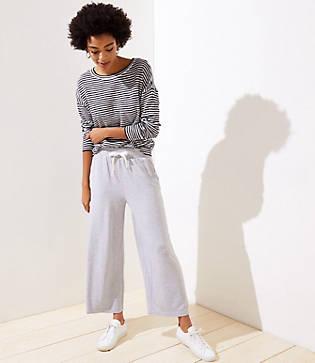 Loft Knit Wide Leg Drawstring Pants