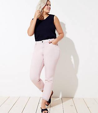 Loft Plus The Crop Jeans In Chalk Pink