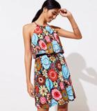 Loft Beach Tropical Floral Tiered Dress